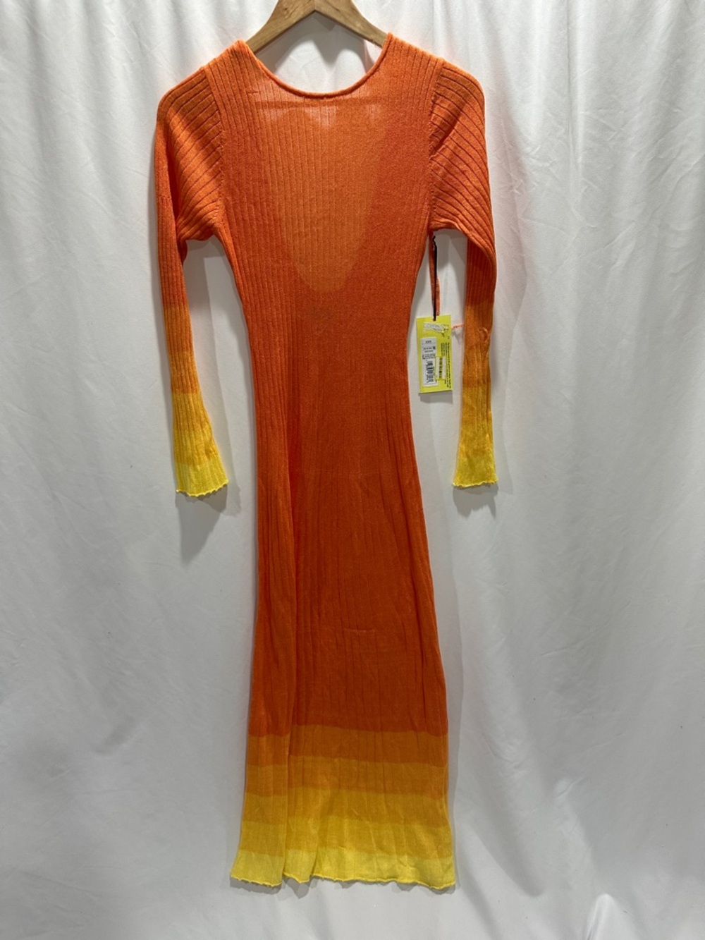 Future Collective Renee Naylor Orange Knit Beach Cover Up Dress XXS Open Back